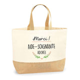 Sac Jute Fête des Mères Fêtes des Pères Mamie Papi Famille Idée Cadeau anniversaire Noël Travail Boulot Métier Départ Retraite Collègue Femme Homme