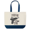 Sac de shopping bleu J'peux pas Tir