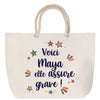 Sac Fête des Mères Mamie Famille Idée Cadeau anniversaire Noël Travail Boulot Métier Départ Retraite Collègue Femme cabas shopping plage