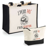 Cabas homme ou femme sac plage ou shopping tote bag pochette trousse Idée cadeau original pour anniversaire Noël travail départ retraite collègue famille fete des mères fetes des pères papa maman mamie papi