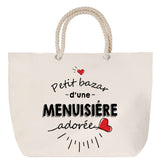 Sac Fête des Mères Mamie Famille Idée Cadeau anniversaire Noël Travail Boulot Métier Départ Retraite Collègue Femme cabas shopping plage