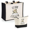 Cabas homme ou femme sac plage ou shopping tote bag pochette trousse Idée cadeau original pour anniversaire Noël travail départ retraite collègue famille fete des mères fetes des pères papa maman mamie papi