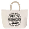 Sac Fête des Mères Mamie Famille Idée Cadeau anniversaire Noël Travail Boulot Métier Départ Retraite Collègue Femme cabas shopping plage