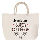 Sac Fête des Mères Mamie Famille Idée Cadeau anniversaire Noël Travail Boulot Métier Départ Retraite Collègue Femme cabas shopping plage