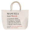 Sac Fête des Mères Mamie Famille Idée Cadeau anniversaire Noël Travail Boulot Métier Départ Retraite Collègue Femme cabas shopping plage