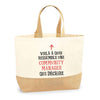Sac Jute Fête des Mères Fêtes des Pères Mamie Papi Famille Idée Cadeau anniversaire Noël Travail Boulot Métier Départ Retraite Collègue Femme Homme