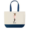 Sac de shopping bleu Jenna Lettre Fleur