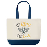 Sac de shopping bleu Abeilles c'est la Vie
