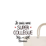 Sac Fête des Mères Mamie Famille Idée Cadeau anniversaire Noël Travail Boulot Métier Départ Retraite Collègue Femme cabas shopping plage