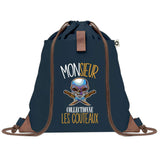 sac a dos bleu coton recycle avec pochette idee cadeau originale pour collegue ami prof ou membre de la famille cadeau mixte noel anniversaire secret santa ou depart au travail sac leger pratique et ecologique design breton moderne