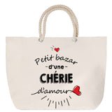 Sac Fête des Mères Mamie Famille Idée Cadeau anniversaire Noël Travail Boulot Métier Départ Retraite Collègue Femme cabas shopping plage