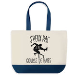 Sac de shopping bleu J'peux pas Course de Haies