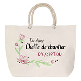 Sac Fête des Mères Mamie Famille Idée Cadeau anniversaire Noël Travail Boulot Métier Départ Retraite Collègue Femme cabas shopping plage