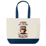 Sac de shopping bleu Nounou Chouette Grain