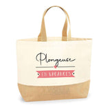 Sac Jute Fête des Mères Fêtes des Pères Mamie Papi Famille Idée Cadeau anniversaire Noël Travail Boulot Métier Départ Retraite Collègue Femme Homme