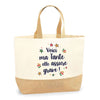 Sac Jute Fête des Mères Fêtes des Pères Mamie Papi Famille Idée Cadeau anniversaire Noël Travail Boulot Métier Départ Retraite Collègue Femme Homme