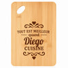 Planche bambou gravée personnalisée homme idée cadeau Fête des Pères apéro 30×20 prénom cuisine plateau fromage anniversaire noel papa papi 