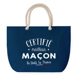 Sac de plage Bleu anse corde Certifié meilleur Maçon