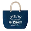 Sac de plage Bleu anse corde Certifiée meilleure Aide Soignante