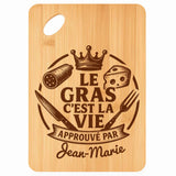 Planche bambou gravée personnalisée homme idée cadeau Fête des Pères apéro 30×20 prénom cuisine plateau fromage anniversaire noel papa papi 