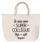 Sac Fête des Mères Mamie Famille Idée Cadeau anniversaire Noël Travail Boulot Métier Départ Retraite Collègue Femme cabas shopping plage