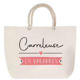 Sac Fête des Mères Mamie Famille Idée Cadeau anniversaire Noël Travail Boulot Métier Départ Retraite Collègue Femme cabas shopping plage