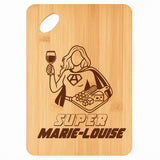 Planche bambou gravée personnalisée femme idée cadeau Fête des Mères apéro 30×20 prénom cuisine plateau fromage anniversaire noel maman mamie