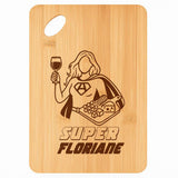 Planche bambou gravée personnalisée femme idée cadeau Fête des Mères apéro 30×20 prénom cuisine plateau fromage anniversaire noel maman mamie