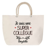 Sac Fête des Mères Mamie Famille Idée Cadeau anniversaire Noël Travail Boulot Métier Départ Retraite Collègue Femme cabas shopping plage