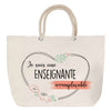 Sac Fête des Mères Mamie Famille Idée Cadeau anniversaire Noël Travail Boulot Métier Départ Retraite Collègue Femme cabas shopping plage