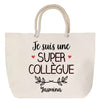 Sac Fête des Mères Mamie Famille Idée Cadeau anniversaire Noël Travail Boulot Métier Départ Retraite Collègue Femme cabas shopping plage
