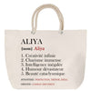 Sac Fête des Mères Mamie Famille Idée Cadeau anniversaire Noël Travail Boulot Métier Départ Retraite Collègue Femme cabas shopping plage