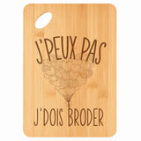 Planche bambou gravée personnalisée femme homme idée cadeau Fête des Mères Fête des Pères apéro papa maman prénom cuisine plateau fromage