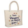 Sac Fête des Mères Mamie Famille Idée Cadeau anniversaire Noël Travail Boulot Métier Départ Retraite Collègue Femme cabas shopping plage