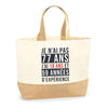 Sac Jute Fête des Mères Fêtes des Pères Mamie Papi Famille Idée Cadeau anniversaire Noël Travail Boulot Métier Départ Retraite Collègue Femme Homme