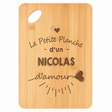 Planche bambou gravée personnalisée homme idée cadeau Fête des Pères apéro 30×20 prénom cuisine plateau fromage anniversaire noel papa papi 