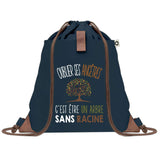 sac a dos bleu coton recycle avec pochette idee cadeau originale pour collegue ami prof ou membre de la famille cadeau mixte noel anniversaire secret santa ou depart au travail sac leger pratique et ecologique design breton moderne