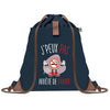 sac a dos bleu coton recycle avec pochette idee cadeau originale pour collegue ami prof ou membre de la famille cadeau mixte noel anniversaire secret santa ou depart au travail sac leger pratique et ecologique design breton moderne