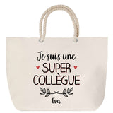 Sac Fête des Mères Mamie Famille Idée Cadeau anniversaire Noël Travail Boulot Métier Départ Retraite Collègue Femme cabas shopping plage