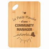 Planche bambou gravée personnalisée femme idée cadeau Fête des Mères apéro 30×20 prénom cuisine plateau fromage anniversaire noel maman mamie