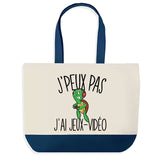 Sac de shopping bleu J'peux pas Jeux Vidéo Tortue