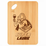 Planche bambou gravée personnalisée femme idée cadeau Fête des Mères apéro 30×20 prénom cuisine plateau fromage anniversaire noel maman mamie