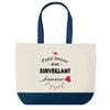 Sac de shopping bleu Bazar d'un Surveillant d'amour