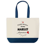 Sac de shopping bleu Bazar d'une Margot d'amour