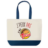 Sac de shopping bleu J'peux pas Tacos