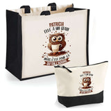 Cabas femme sac plage ou shopping tote bag pochette trousse Idée cadeau original pour anniversaire Noël travail départ retraite collègue famille fete des mères maman mamie