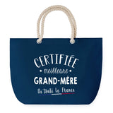 Sac de Plage Bleu avec Anse Corde Certifiée meilleure Grand-Mère