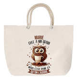 Sac Fête des Mères Mamie Famille Idée Cadeau anniversaire Noël Travail Boulot Métier Départ Retraite Collègue Femme cabas shopping plage