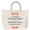 Sac Fête des Mères Mamie Famille Idée Cadeau anniversaire Noël Travail Boulot Métier Départ Retraite Collègue Femme cabas shopping plage