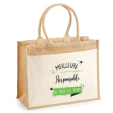 Sac Fête des Mères Mamie MAman Soeur Femme Famille Idée Cadeau anniversaire Noël Travail Boulot Métier Départ Retraite Collègue Femme cabas shopping plage